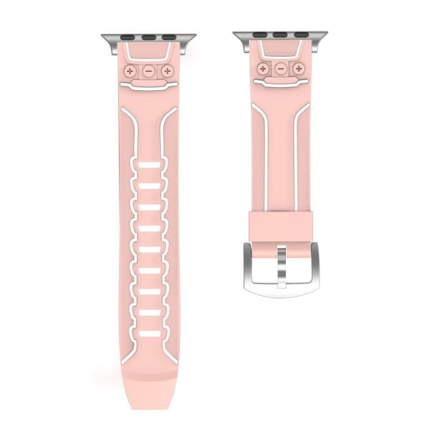 Apple Watch Series 4 40mm ECG mønster silikone Urrem - Lyserød / Grå Pink