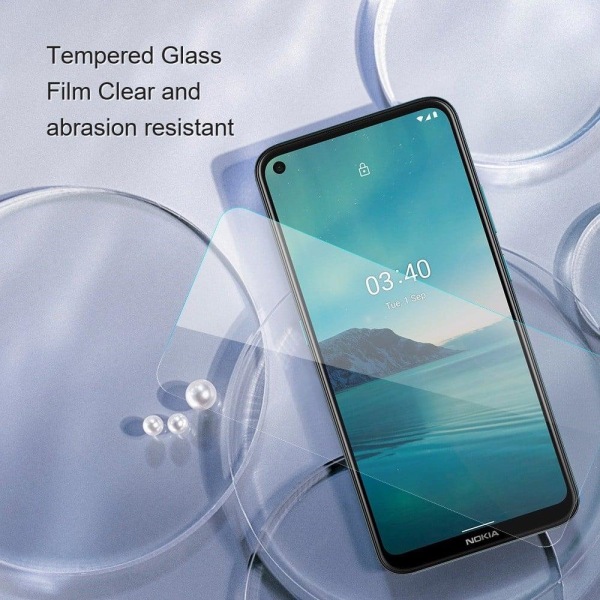 AMORUS skærmbeskytter i hærdet glas med buet kant til Nokia 4.2 Transparent