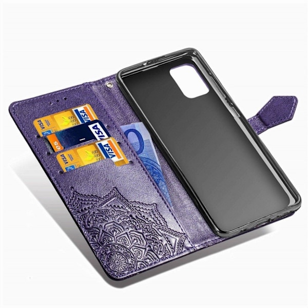 Mandala läder Samsung Galaxy A51 5G fodral - Lila Lila
