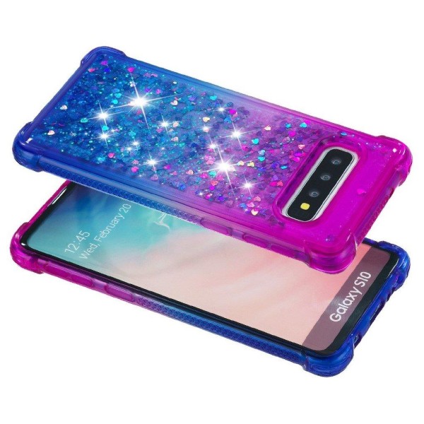 Glitter Samsung Galaxy S10 kotelot - Violetti / Sininen Multicolor