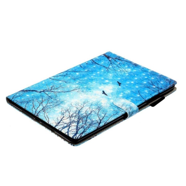 iPad 10.2 (2019) light spot decor pattern leather case - Blue Sk Blå