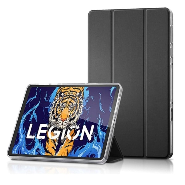 Tri-fold Leather Stand Case for Lenovo Legion Y700 - Black Svart