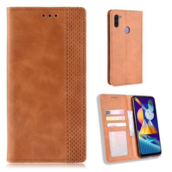 Bofink Vintage läder Samsung Galaxy A11 fodral - Brun Brun