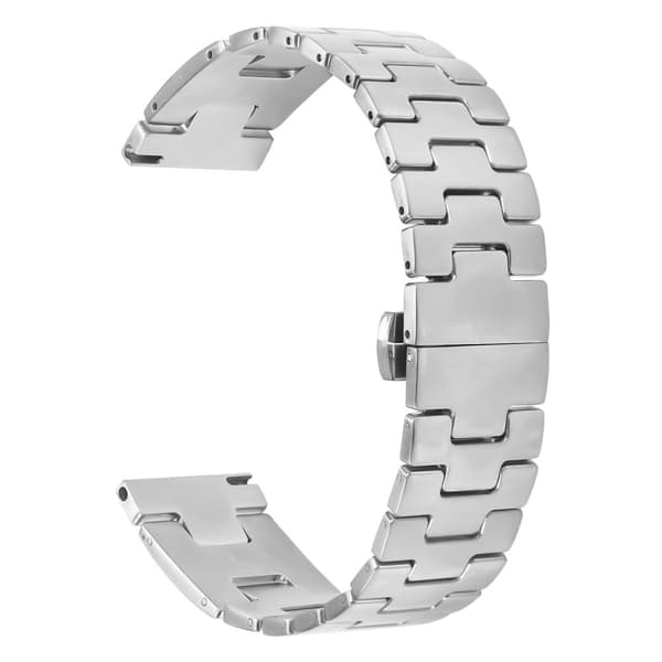 Huawei Watch 4 Pro / Watch 4 udskiftningsrem H-Type Butterfly Clasp urrem i rustfrit stål Sølv Silver grey
