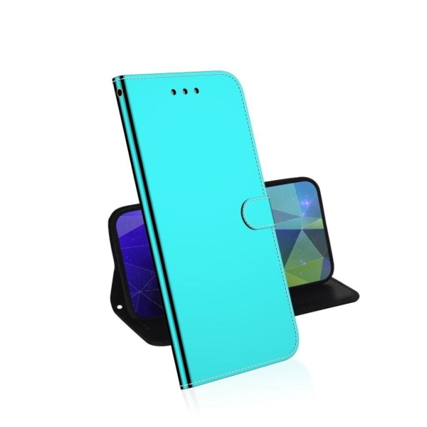 Mirror Samsung Galaxy A21 flip etui - Cyan Green