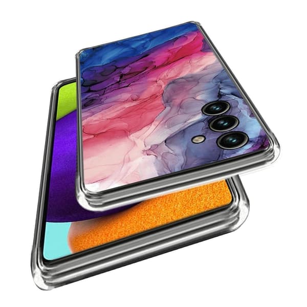 Marble design Samsung Galaxy A15 cover - Style J Silver grey