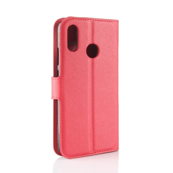Huawei P30 Lite litchi skin læder flip etui - Rød Red