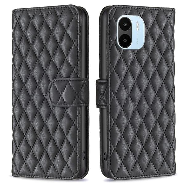Rombuskuvioinen matta läppäkotelo Xiaomi Redmi A1 - Musta Black