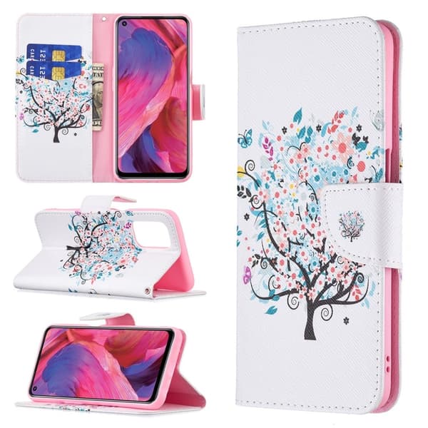Wonderland Oppo A54 5G / A74 5g / A93 5g Flippetui - Blomst Tre Pink
