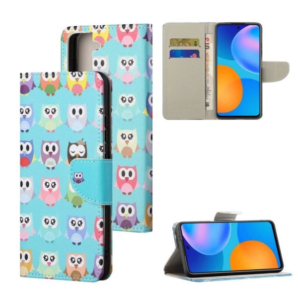 Wonderland Samsung Galaxy S21 Flip etui - Søde ugler Blue