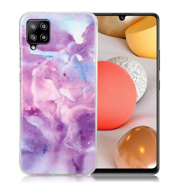 marmor Samsung Galaxy A42 5G etui - lilla stjerne Sky Purple