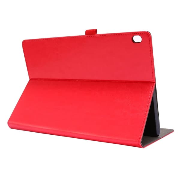 Sammenleggbart etui med Lichi-tekstur for Lenovo Tab M10 - Rød Red