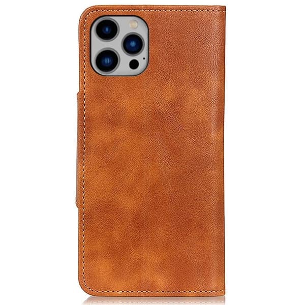 Alpha iPhone 14 Plus flip etui i lær - Brun Brown