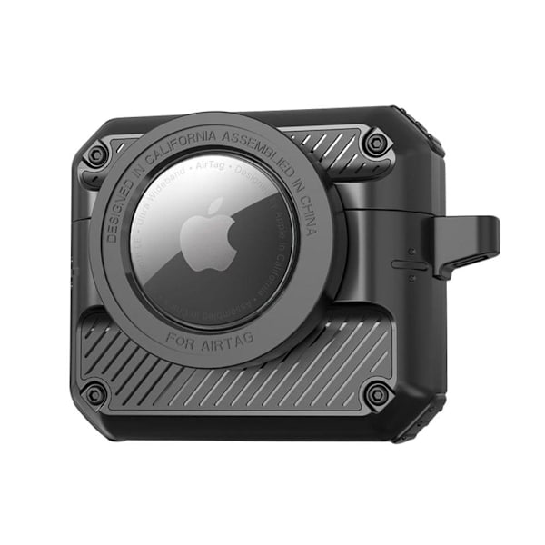 AirPods Pro 2 / AirTags suojakotelo koukulla - Musta Black