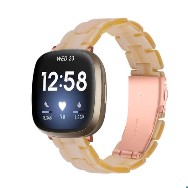 Fitbit Sense / Versa 3 hartsihelmikellon hihna - Ivory Brown