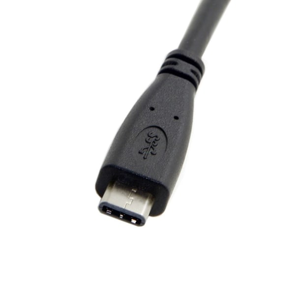 UniversalUSB 3.1 Type C hann til hunn datakabel med panelmontert skruehull Black
