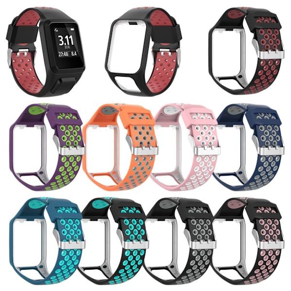 TomTom Runner 2/3 / Multi-Sport tofarvet silikoneurrem - sort / grå Black