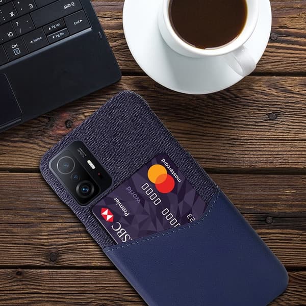 Bofink Xiaomi 11T / 11T Pro Kredittkort Deksel - Blå Blue