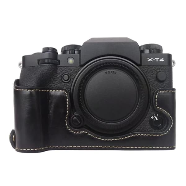 Fujifilm X-T4 halvkroppsskydd i läder - Svart Svart