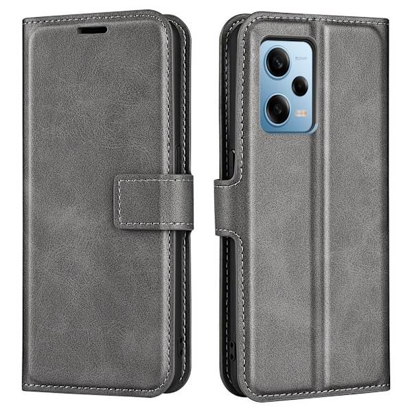 Læretui med Lommebok til Xiaomi Redmi Note 12 Pro - Grå Silver grey