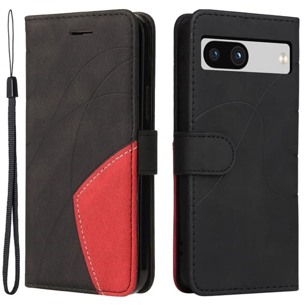 Teksturoitu nahkakotelo hihnalla Google Pixel 7a - Musta Black