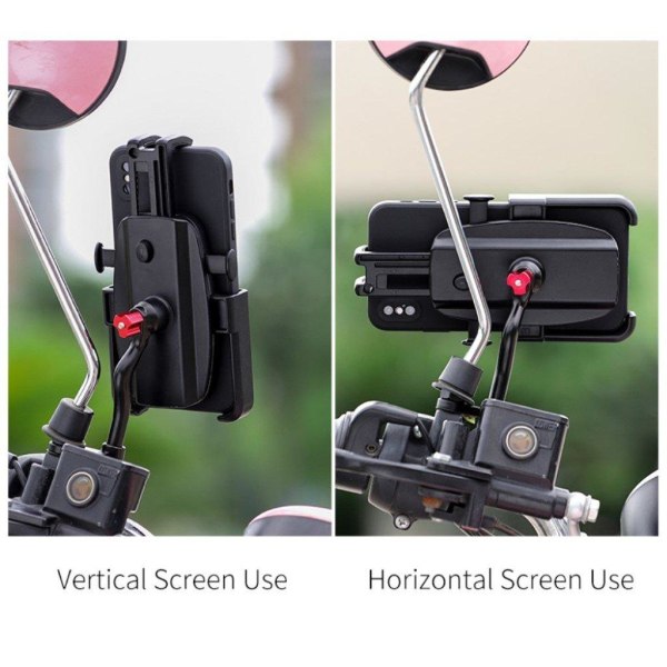WEST BIKING MTB bicycle mobile phone holder + rearview mirror mo Black