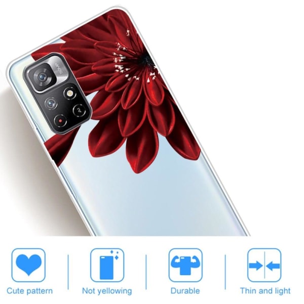 Deco Xiaomi Redmi Note 11T 5G / Xiaomi Redmi Note 11S 5G skal - Röd Blomma Röd