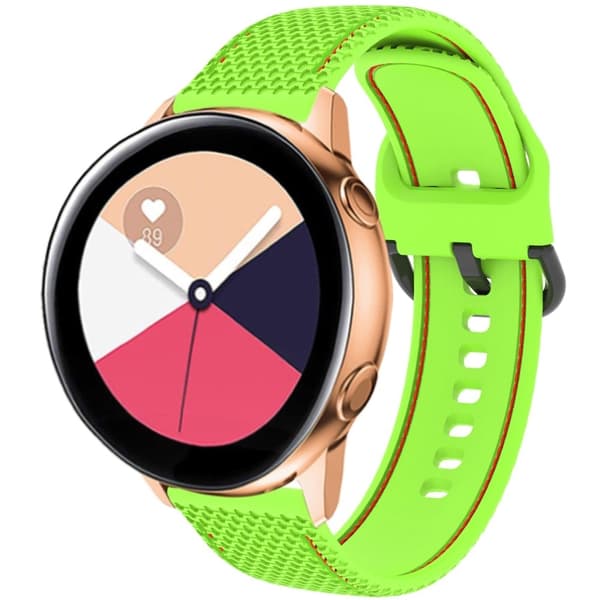 Samsung Galaxy Watch3 45mm / Garmin Forerunner 265 / Venu 3 Stitching Line Silikon Klockarmband 22mm Handledsrem - Lime Grön