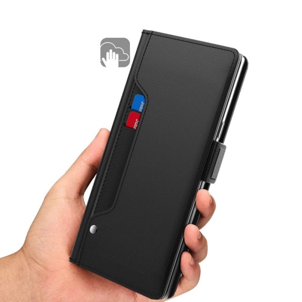 Phone Etui med Make-up Mirror og Slick Design til Motorola Moto G60 - Sort Black