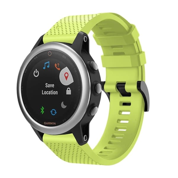 Tyylikäs silikoninen kellonauha Garmin Fenix 5S - Flourescent Vihreä Green