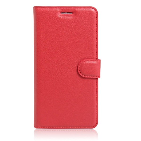 Mankell Huawei Honor 8 Litchi Texture Leather Case - Red Orange Red