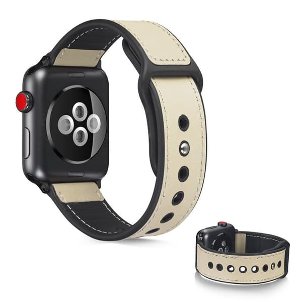 Apple Watch Series 6 / 5 40mm elegant læder rem - Beige Beige