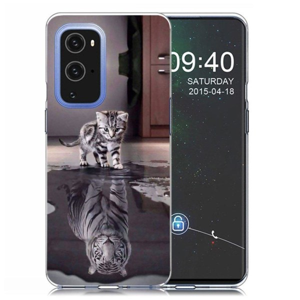 Deco OnePlus 9 Pro case - Cat and Tiger Silver grey