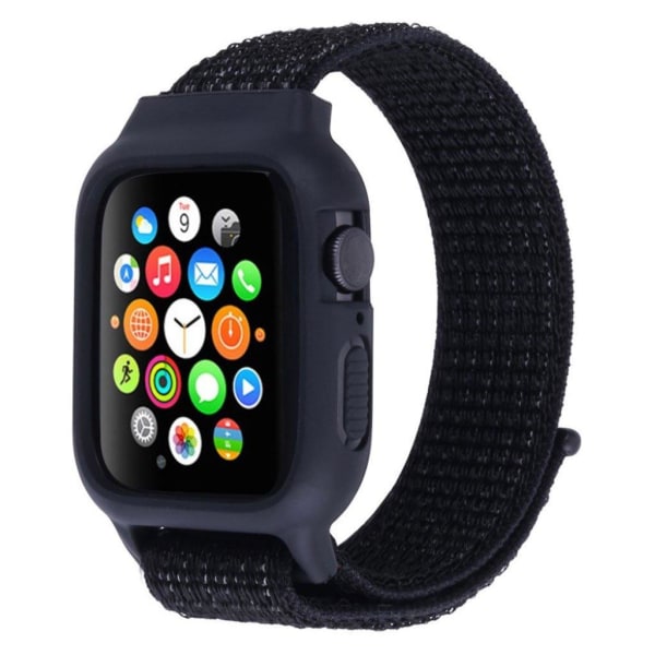 Apple Watch Series 5 44 mm klockarmband i nylon - Mörkblå / Svart Blå