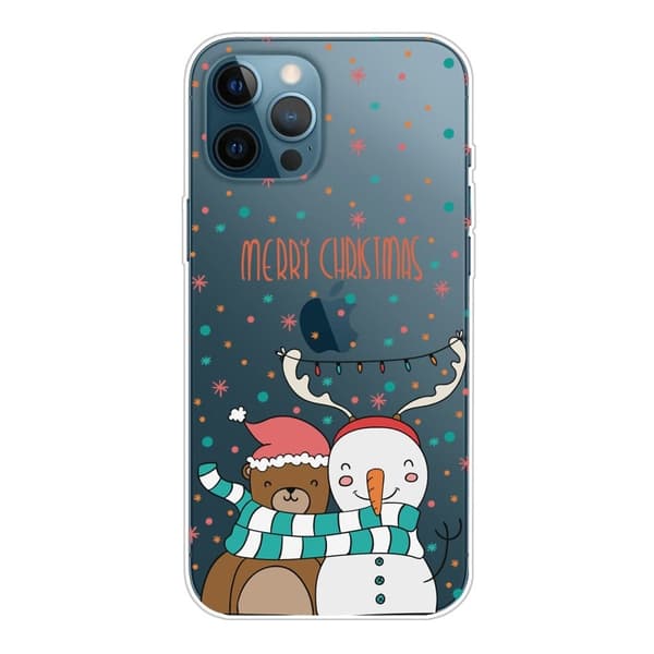 Julfodral till iPhone 14 Pro Max - Snögubbe Och Björn multifärg