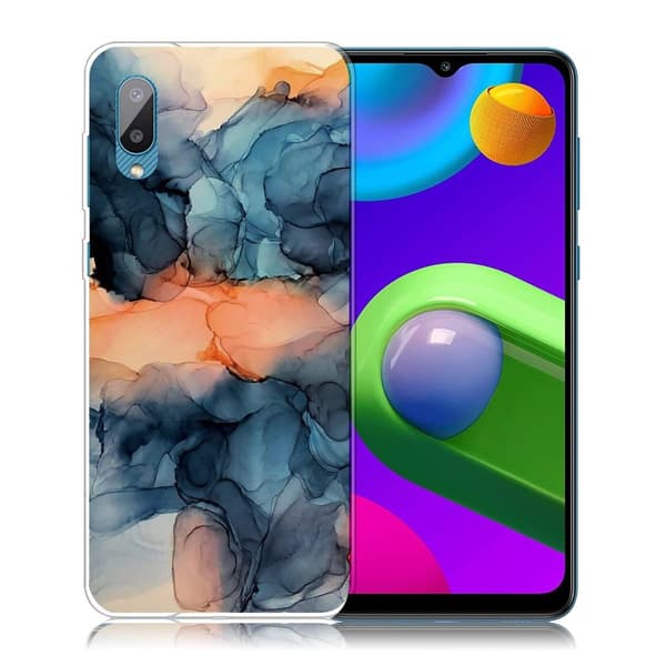 Marble design Samsung Galaxy M02 / Samsung Galaxy A02 cover - Orange Mellem De Blå Nuancer Multicolor