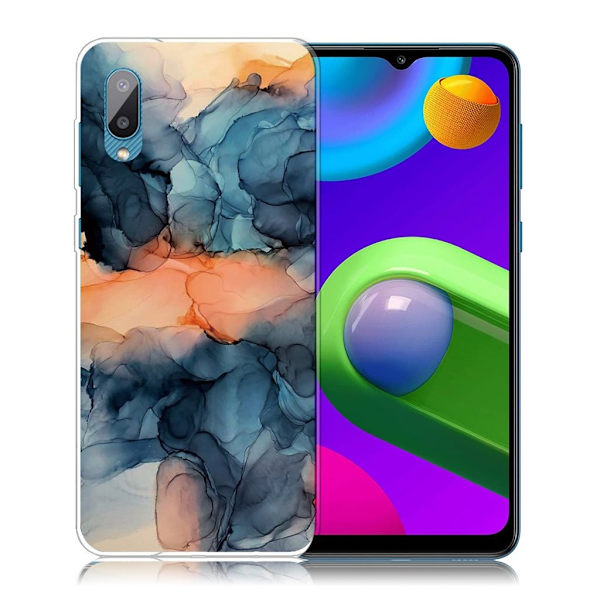 Marble Samsung Galaxy M02 / A02 Etui - Orange Between The Blues Multicolor
