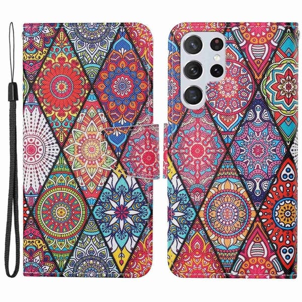 Wonderland Samsung Galaxy S23 Ultra Flippetui - Rhombus / Totem Multicolor