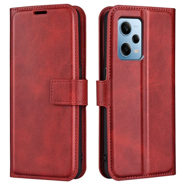 Hållbart konstläder Xiaomi Redmi Note 12 Pro fodral med plånbok - Röd Röd