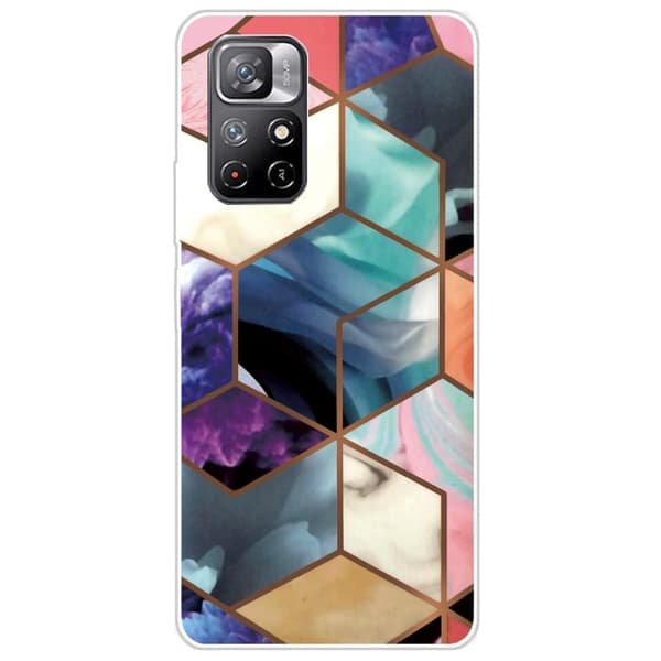 Marble design Xiaomi Redmi Note 11T 5G kotelot - Värikäs Kuutio Laatta Multicolor