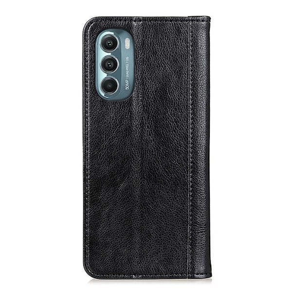 Motorola Moto G Stylus 5G (2022) ægte læderetui med magnetisk lukning - Sort Black