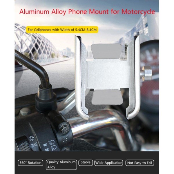 Universal WUPP 360 degree aluminum alloy motorcycle / bike phone Silvergrå