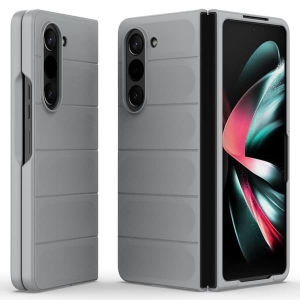 Mjukt greppformat Samsung Galaxy Z Fold5 skal - Ljusgrå Silvergrå