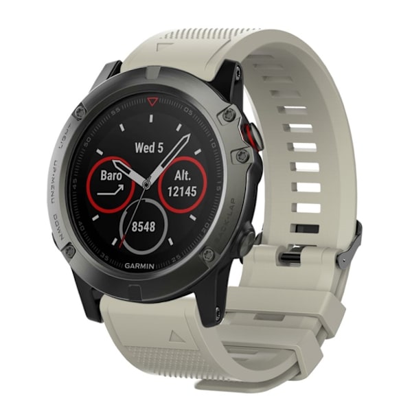 26mm Garmin Fenix 5X / 5X Plus / Fenix 3 / 3 HR silikone Urrem - Grå Silver grey