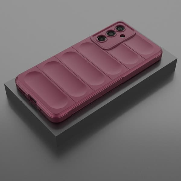 Blødt grebsformet Samsung Galaxy M55 cover - Rødvin Red
