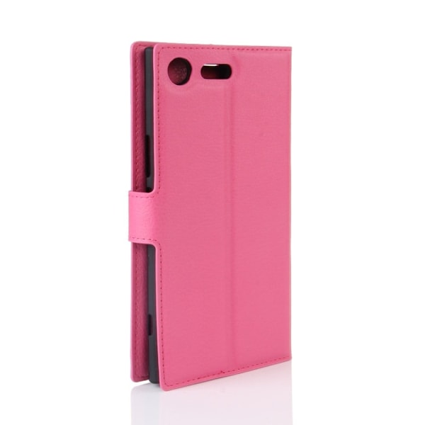 Sony Xperia XZ Premium Læder etui i litchi skind - Rosa Pink