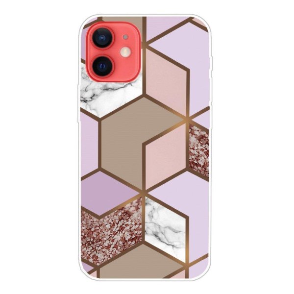Marble iPhone 12 Mini case - Golden Lush Tile Multicolor