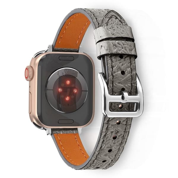 Apple Watch (45 mm) klockarmband i äkta vävt läder - Grå Silvergrå