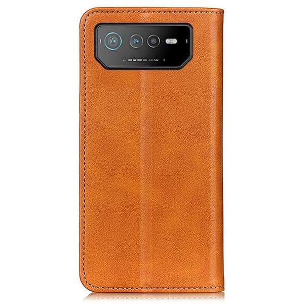 Flip Etui med Pung i Ekte Lær til ASUS Rog Phone 6 - Brun Brown