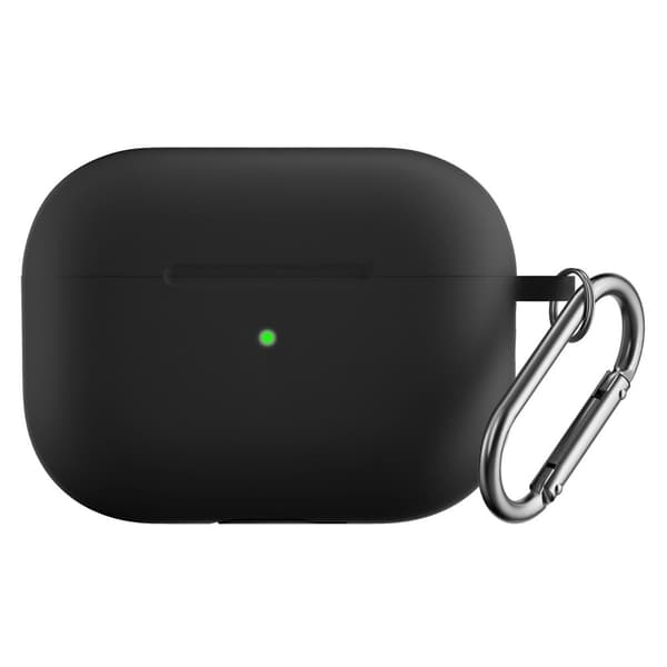 AirPods Pro 2 silikonikotelo karabiinilla - Musta Black